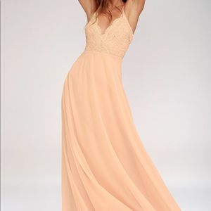 Madalyn Blush Lace Maxi Dress